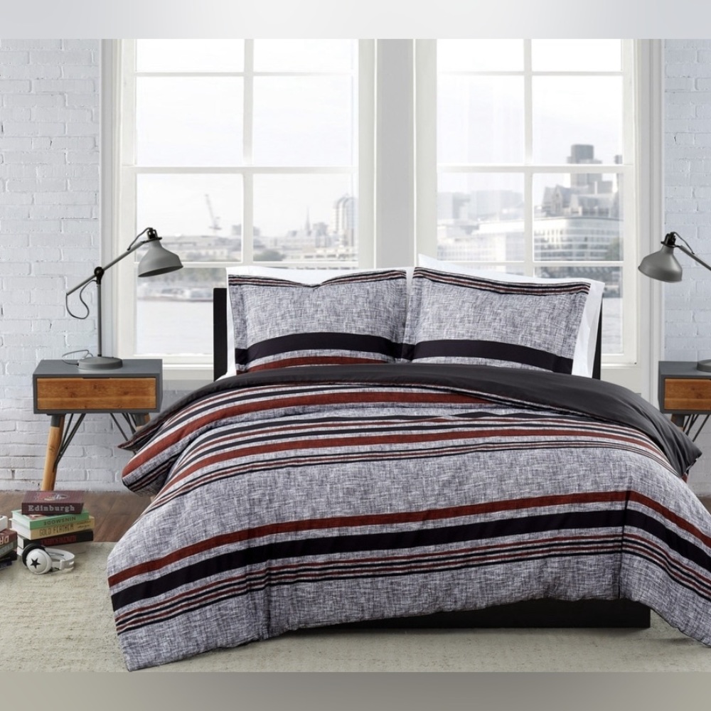 London Fog 3 Piece Duvet Set - Warren